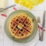 waffle on gray ceramic plate